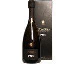 Bollinger PN AYC 18 Champagne bottle with black label and matching black box packaging