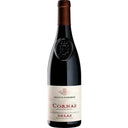 Delas Cornas Chante Pedrix 2019 red wine bottle with Cassis, blackberry, and black cherry flavors and oak aging