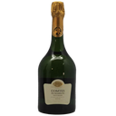 Taittinger 2004 Comtes de Champagne Blanc de Blancs sparkling wine bottle with gold foil top and elegant label