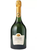 Taittinger Comtes de Champagne Blanc de Blancs 2012 bottle with gold foil.