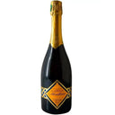 Guy Charlemagne Mesnillesime 2012 Champagne bottle with yellow label and gold foil neck.
