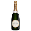 Laurent Perrier la Cuvee champagne bottle with gold label and cap.