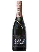 Moet et Chandon Grand Vintage Rose 2015 bottle with pink foil and label.